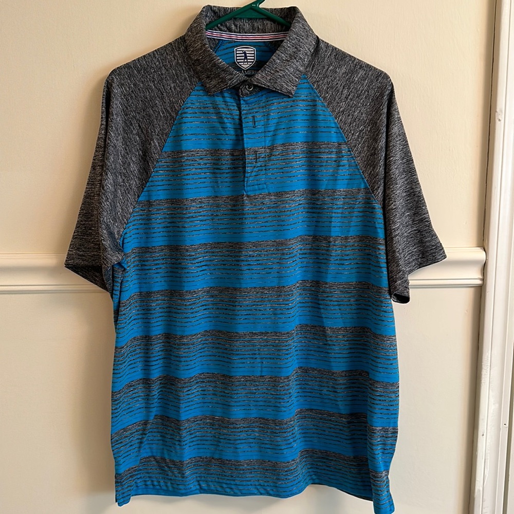 Golf of America Blue/Gray Golf Polo